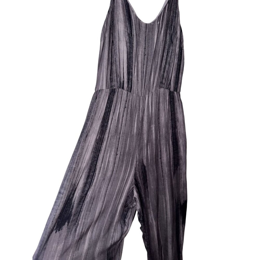 Soma Weekend Loungewear XL Gray Patterned Sleeveless Jumpsuit With Adjustable St - Picture 2 of 6
